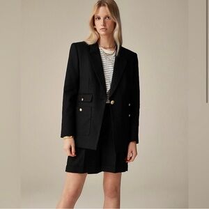 NWT! J.Crew Vivienne blazer in stretch linen blend - Black - Size 6